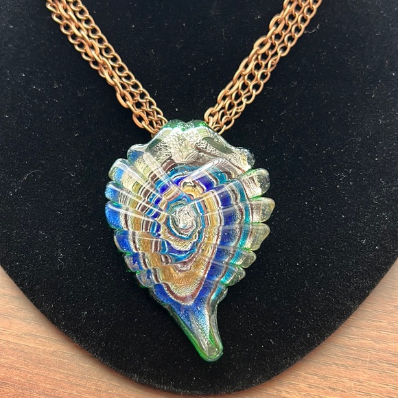 Artisan Handmade Jewelry - - Artisan Handmade Murano Glass Pendant & Triple Copper 18” Chain
